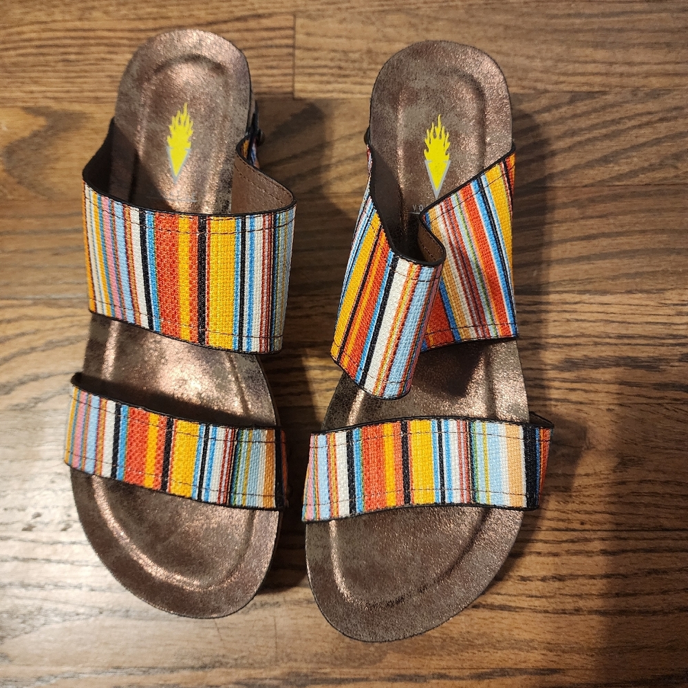 Volatile Multicolor Striped Sandals - Picture 4 of 7